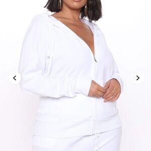 White Velour Short Set